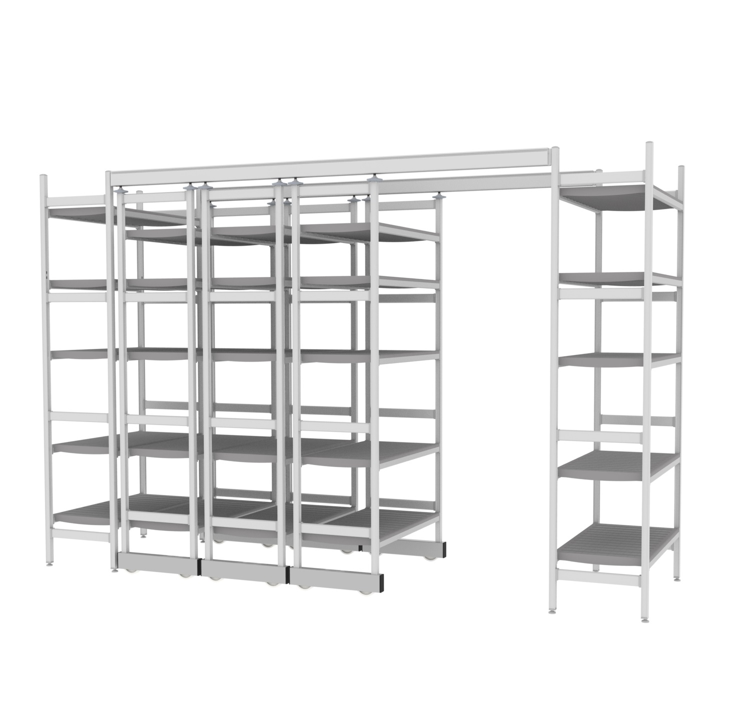 Regały medyczne Pegasus Salus High Density (górna szyna łączna)