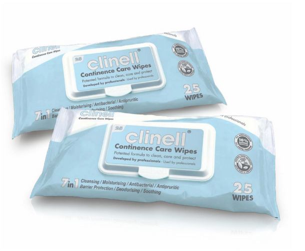 Rękawice i myjki do mycia ciała pacjenta GAMA Healthcare clinell Continence Care Wipes