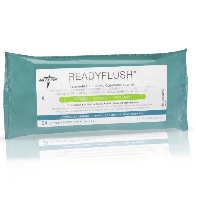Rękawice i myjki do mycia ciała pacjenta Medline READYFLUSH