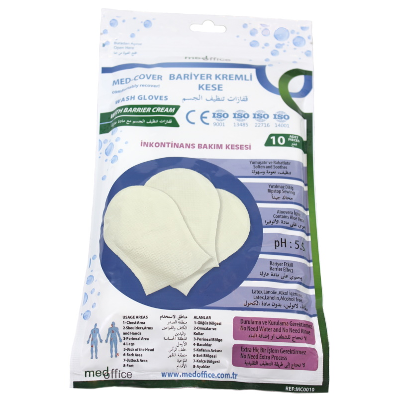 Rękawice i myjki do mycia ciała pacjenta Medoffice Saglik Endustri A.S. MED-COVER