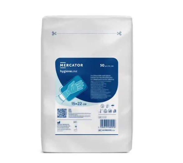 Rękawice i myjki do mycia ciała pacjenta Mercator Medical H-hygieneLINE HS21001102