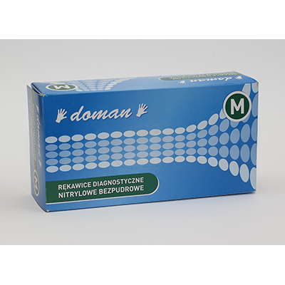 Rękawice medyczne Doman nitrylowe niebieskie XS, S, M, L, XL