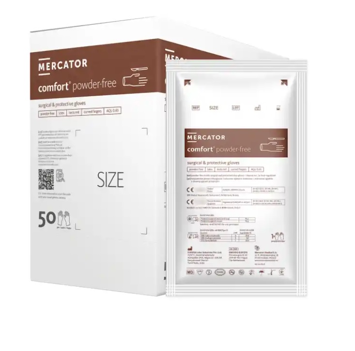 Rękawice medyczne Mercator Medical comfort powder-free EO