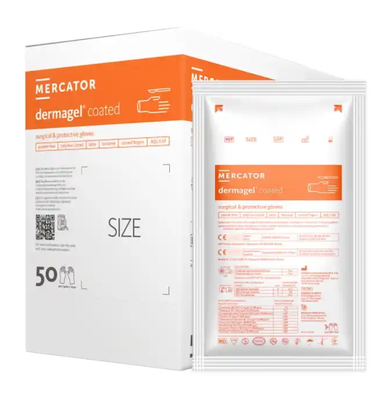 Rękawice medyczne Mercator Medical dermagel coated EO