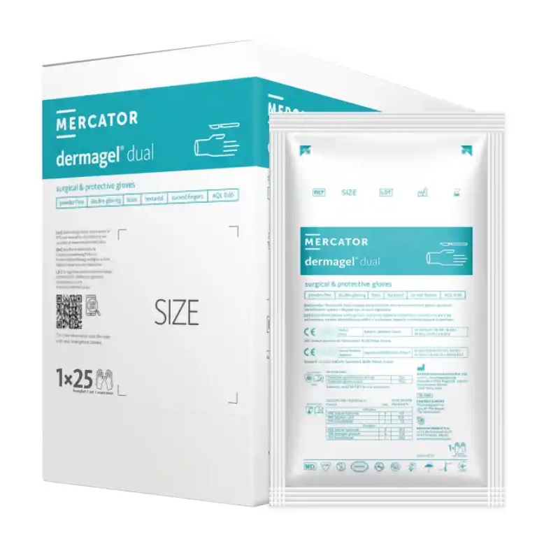 Rękawice medyczne Mercator Medical dermagel dual