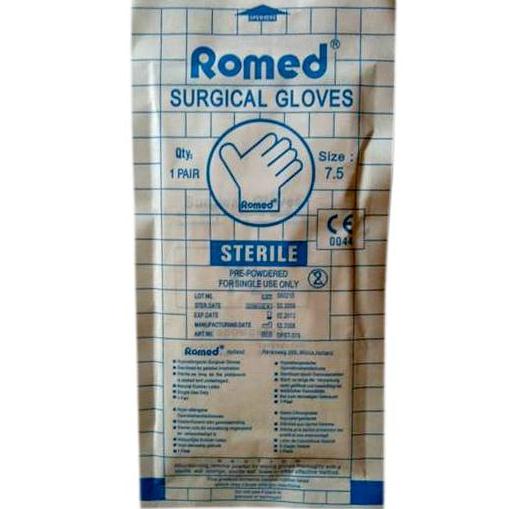 Rękawice medyczne Romed Rękawiczki jałowe Romed lateksowe, 1 para