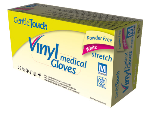 Rękawice medyczne Rubberex GentleTouch Medical Stretch Powder Free White