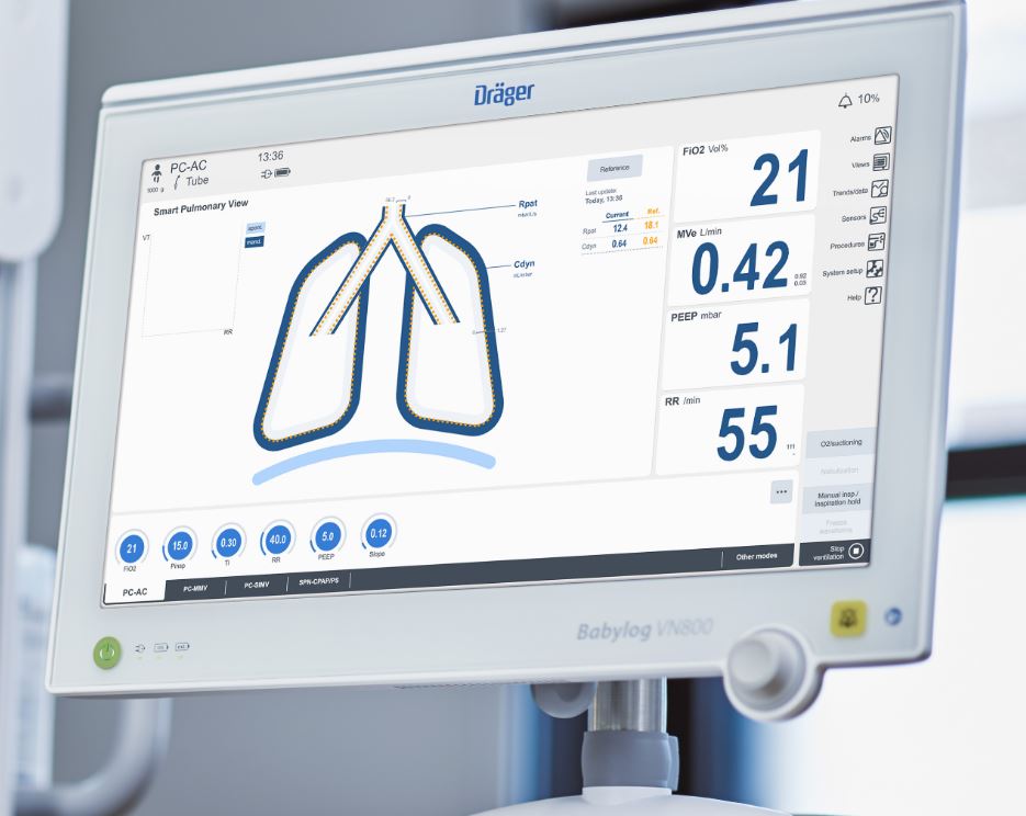 Respiratory stacjonarne dla dorosłych i dzieci Dräger Babylog VN800