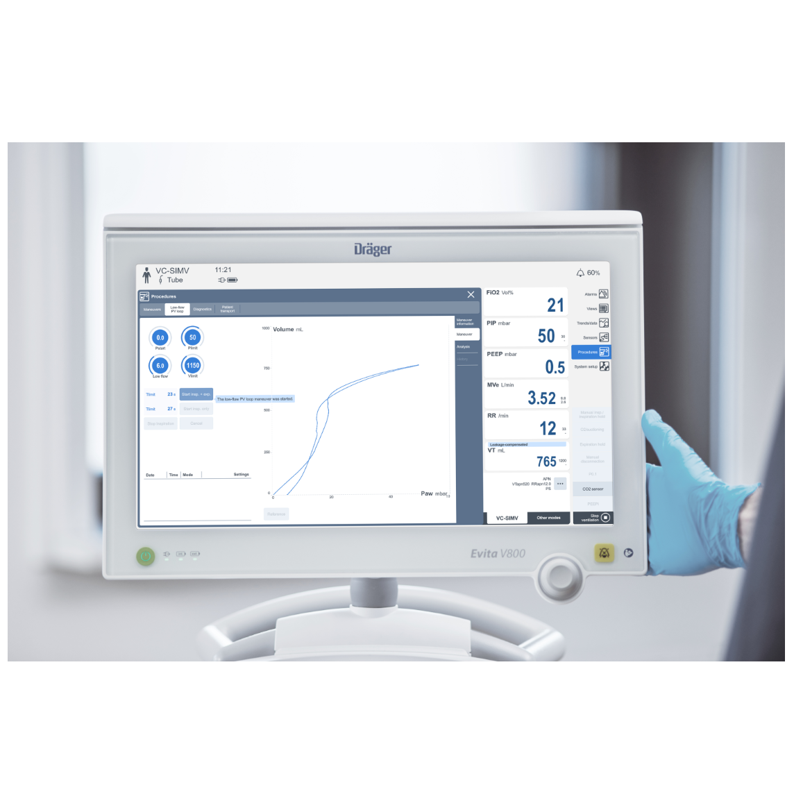 Respiratory stacjonarne dla dorosłych i dzieci Dräger Evita V800