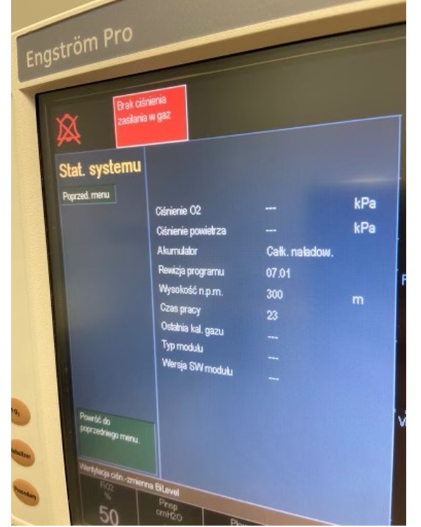 Respiratory stacjonarne dla dorosłych i dzieci używane B/D GE Datex-Ohmeda Engstrom Pro - Praiston rekondycjonowane