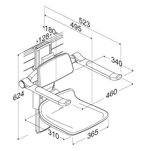 Siedziska prysznicowe naścienne Pressalit Plus 310