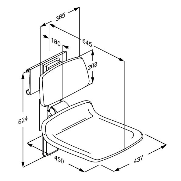 Siedziska prysznicowe naścienne Pressalit Plus 450