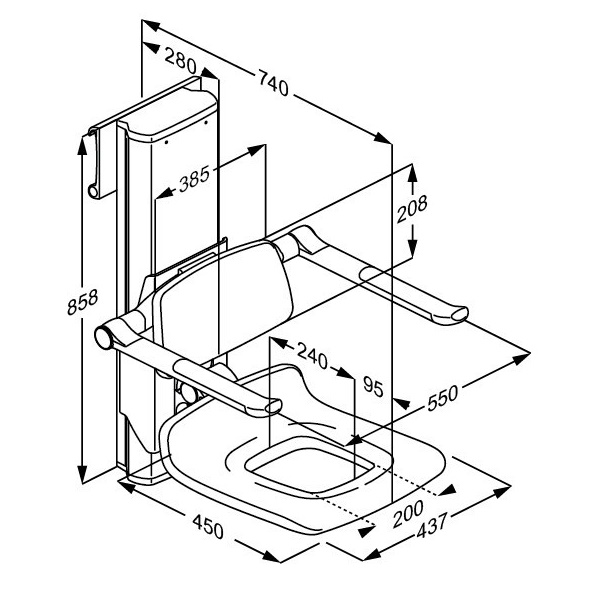 Siedziska prysznicowe naścienne Pressalit Plus 450