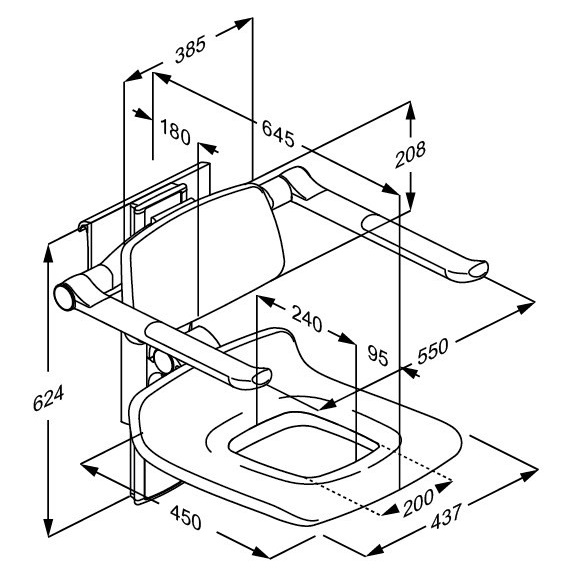 Siedziska prysznicowe naścienne Pressalit Plus 450