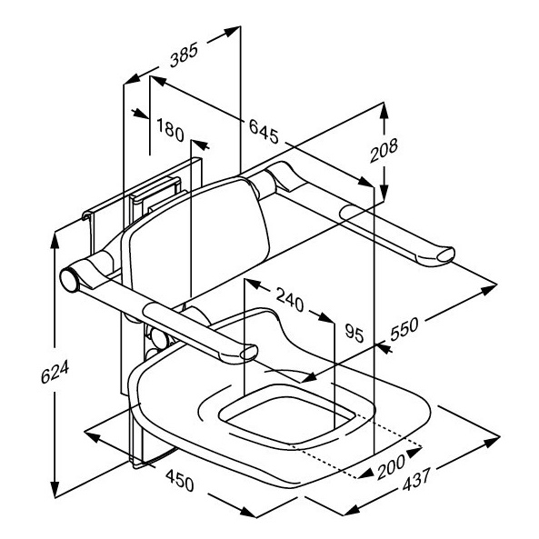 Siedziska prysznicowe naścienne Pressalit Plus 450