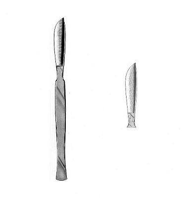 Skalpele wielorazowe GAMA s. c. - dystrybutor importer Skalpel chirurgiczny brzuszasty 4 cm