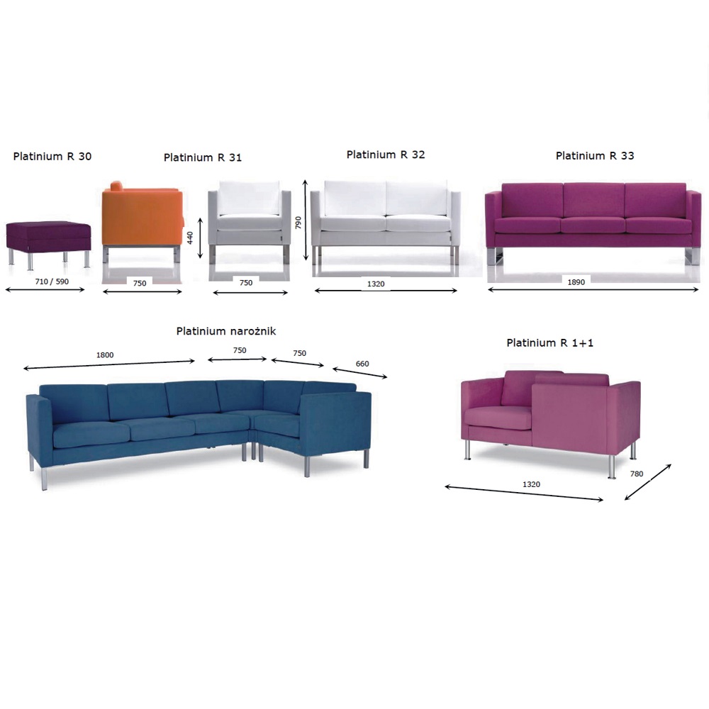 Sofy/kanapy do poczekalni medycznych MEBLANT Platinium