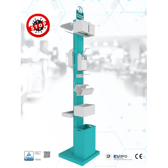 Stacje bezdotykowe - dozowniki do dezynfekcji rąk ELDRUT System Stacji Higienicznych