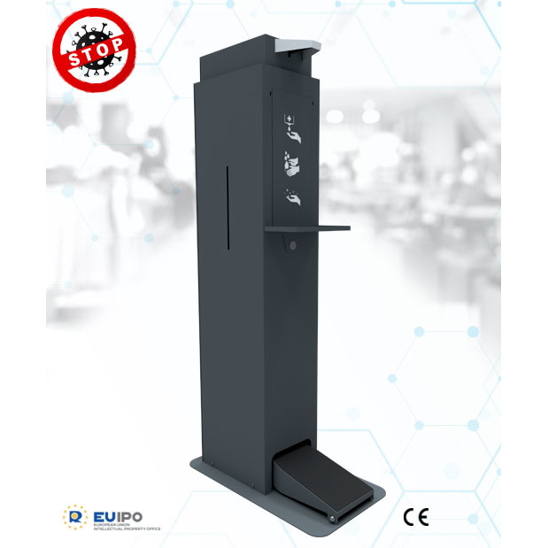 Stacje bezdotykowe - dozowniki do dezynfekcji rąk ELDRUT Tower 5L