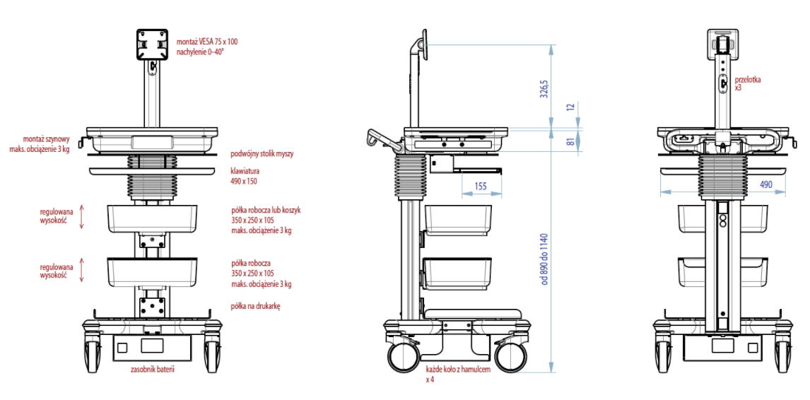 Stacje przeglądowe obrazów medycznych na sale operacyjne Wincomm X3PLUS B