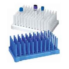 Statywy laboratoryjne Heathrow Scientific Na probówki PP (biały / niebieski)