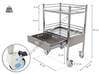 Stoliki na instrumenty - asystory Hebei Pukang Medical Instruments 612-F21