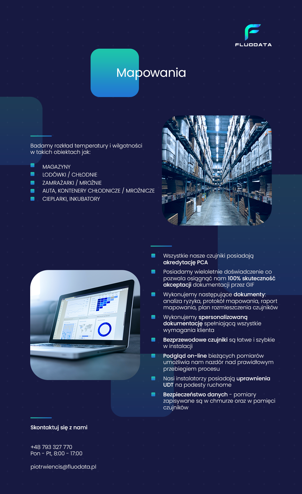 Systemy do monitorowania temperatury Fluodata Mapowanie