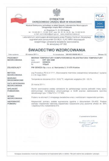 Systemy do monitorowania temperatury Geneza KRT-406 GSM wifi