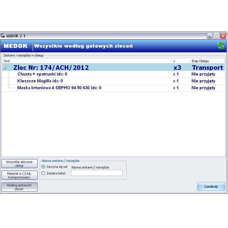 Systemy zarządzania obiegem materiałów sterylnych ELMI MEDOK OUT