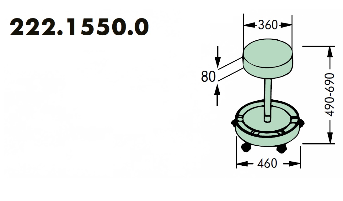 Taborety medyczne i laboratoryjne SCHMITZ 222.1550.0/ 222.1570.0