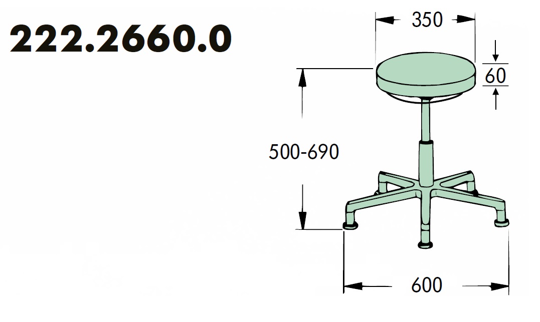 Taborety medyczne i laboratoryjne SCHMITZ 222.2660.0/ 222.2760.0