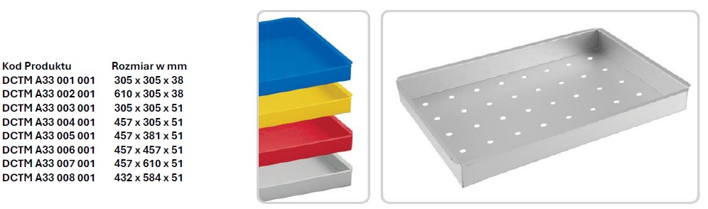 Tace sterylizacyjne do kontenerów DCTM A32 / A33