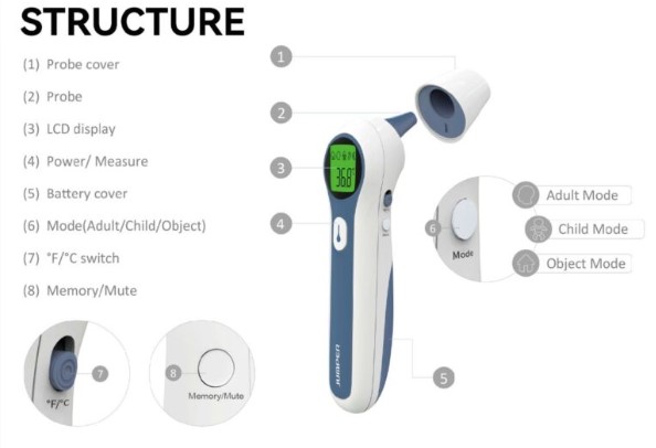 Termometry elektroniczne dla pacjenta Jumper JPD-FR300