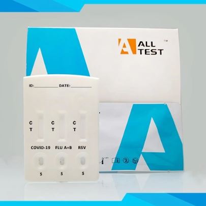 Testy do wykrywania obecności koronawirusa SARS-CoV-2 (COVID-19) AllTest SARS-CoV-2/Influenza A+B/RSV Antigen Combo Rapid Test