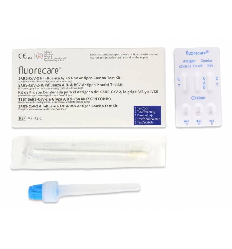 Testy do wykrywania obecności koronawirusa SARS-CoV-2 (COVID-19) Fluorecare SARS-CoV-2 & Grypa A/B & RSV Antygen Combo