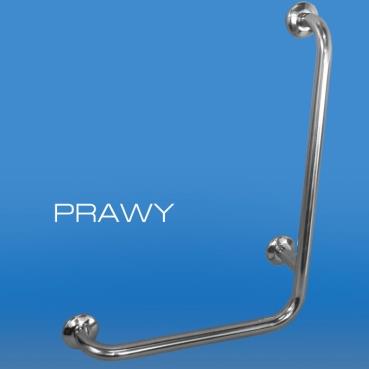 Uchwyty łazienkowe kątowe dla niepełnosprawnych Corrado UK L/P fi 32 INOX