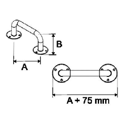Uchwyty łazienkowe proste dla niepełnosprawnych Corrado fi 32 INOX