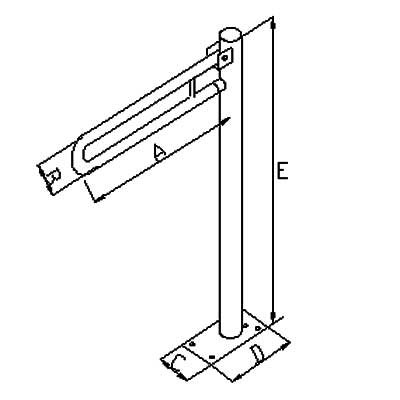 Uchwyty łazienkowe uchylne dla niepełnosprawnych Corrado UUWCW fi 25 INOX