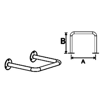 Uchwyty umywalkowe dla niepełnosprawnych Corrado fi 25 osłona syfonu