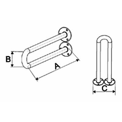 Uchwyty umywalkowe dla niepełnosprawnych Corrado fi 32 malowane proszkowo