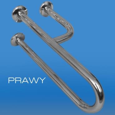 Uchwyty umywalkowe dla niepełnosprawnych Corrado prawe / lewe fi 32 stal nierdzewna