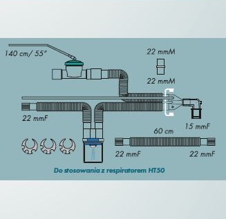 Układy oddechowe do respiratorów R-Vent Medikal Obwód do stosowania w opiece domowej z zaworem wydechowym