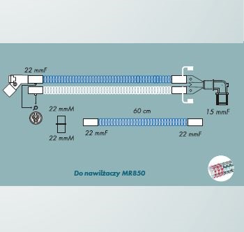 Układy oddechowe do respiratorów R-Vent Medikal Obwody z podwójnym ramieniem podgrzewanym 23204002, 53204002