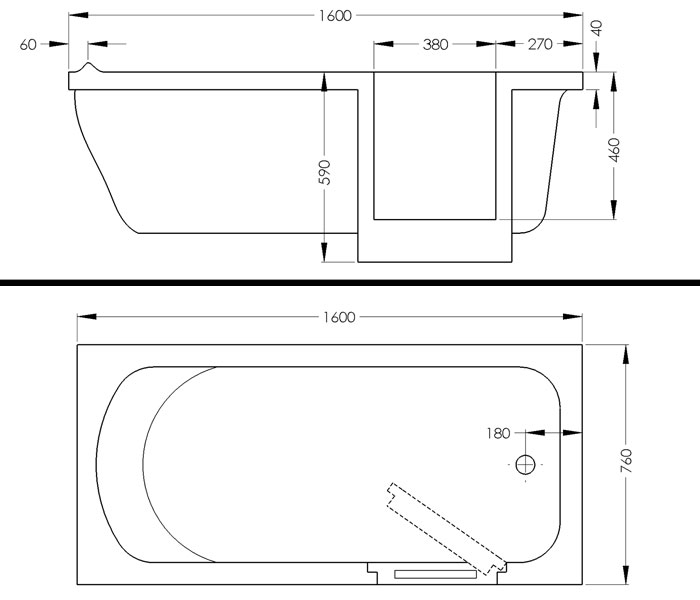 Wanny pielęgnacyjne w pozycji leżącej B/D IMPRESSION