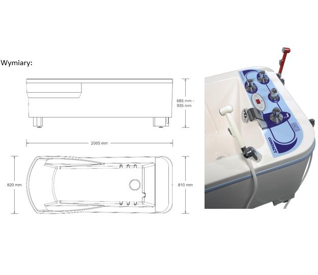 Wanny pielęgnacyjne w pozycji leżącej LeviCare GK Compact E