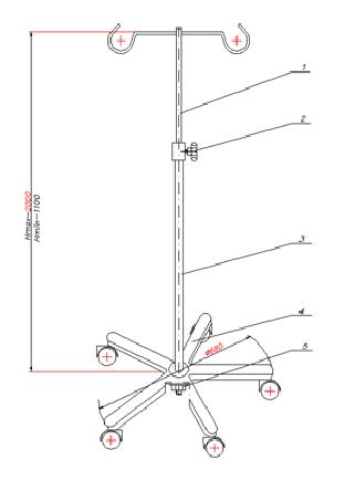 Wieszaki na płyny infuzyjne - stojaki do kroplówek U.B.M - KOTASIŃSKA SK-4
