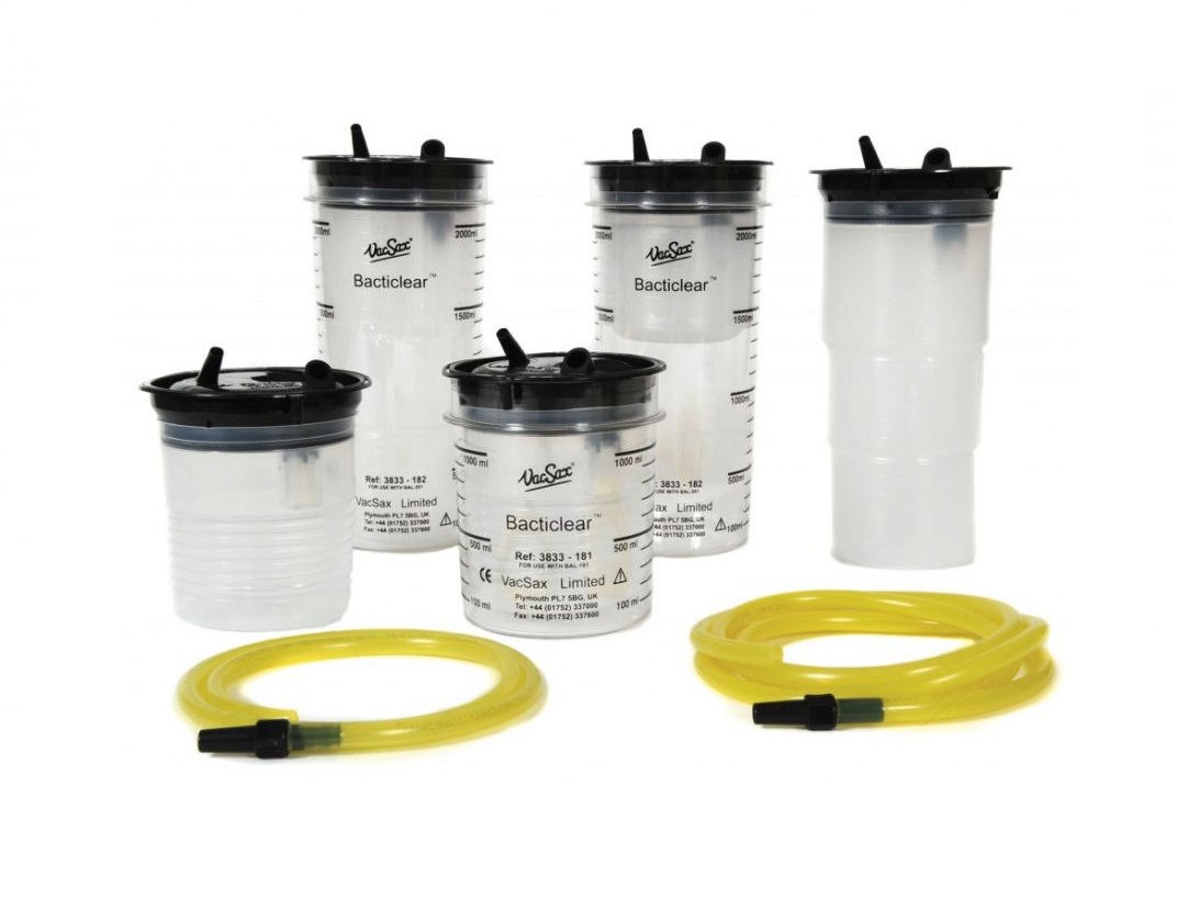 Wkłady jednorazowe do zbiorników do ssaków medycznych VacSax GELSAX BACTICLEAR z żelem