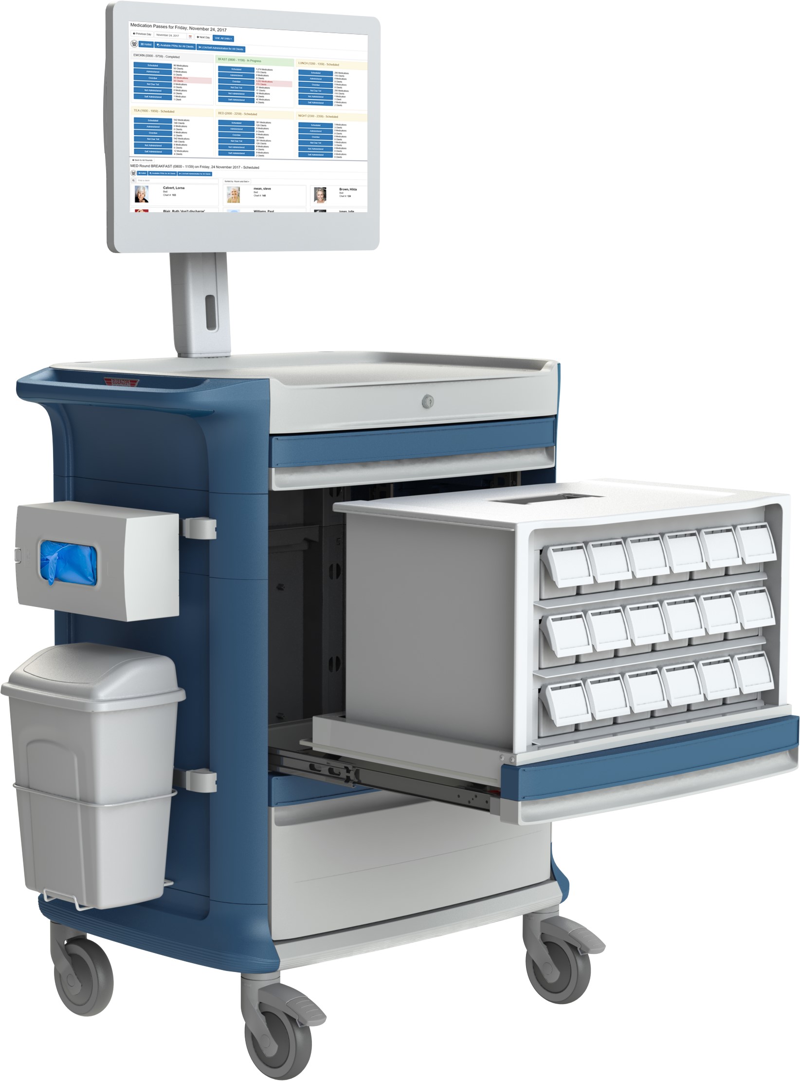 Wózki do dystrybucji leków Pegasus Poly lekowy