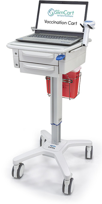 Wózki do komputerów medycznych, laptopów, tabletów Capsa Healthcare SlimCart 