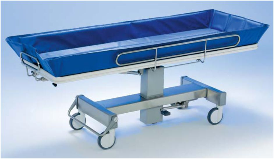 Wózki do mycia pacjentów w pozycji leżącej Merivaara MeriAqua